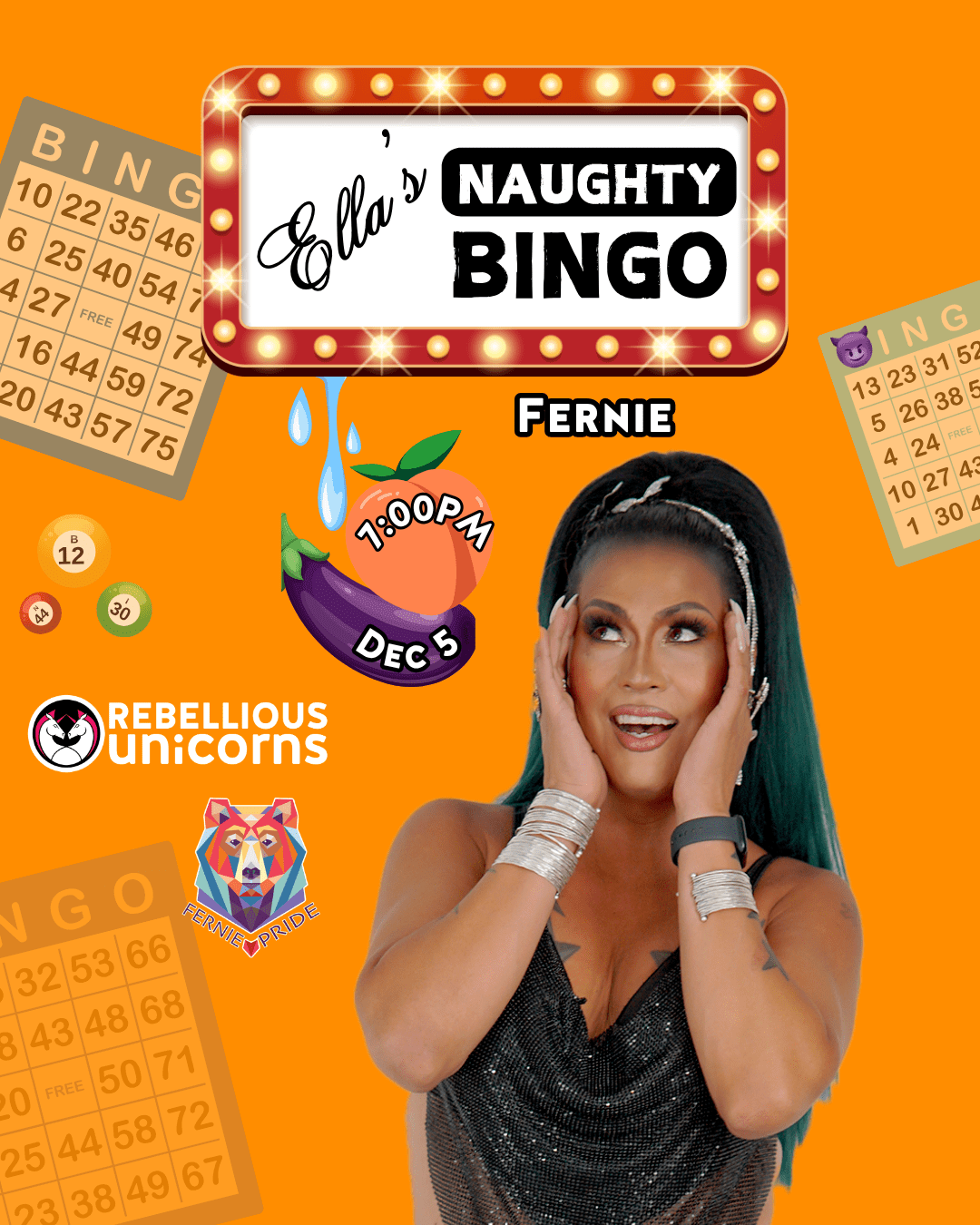 Ella's Naughty Bingo | Fernie (Dec 5) - Rebellious Unicorns