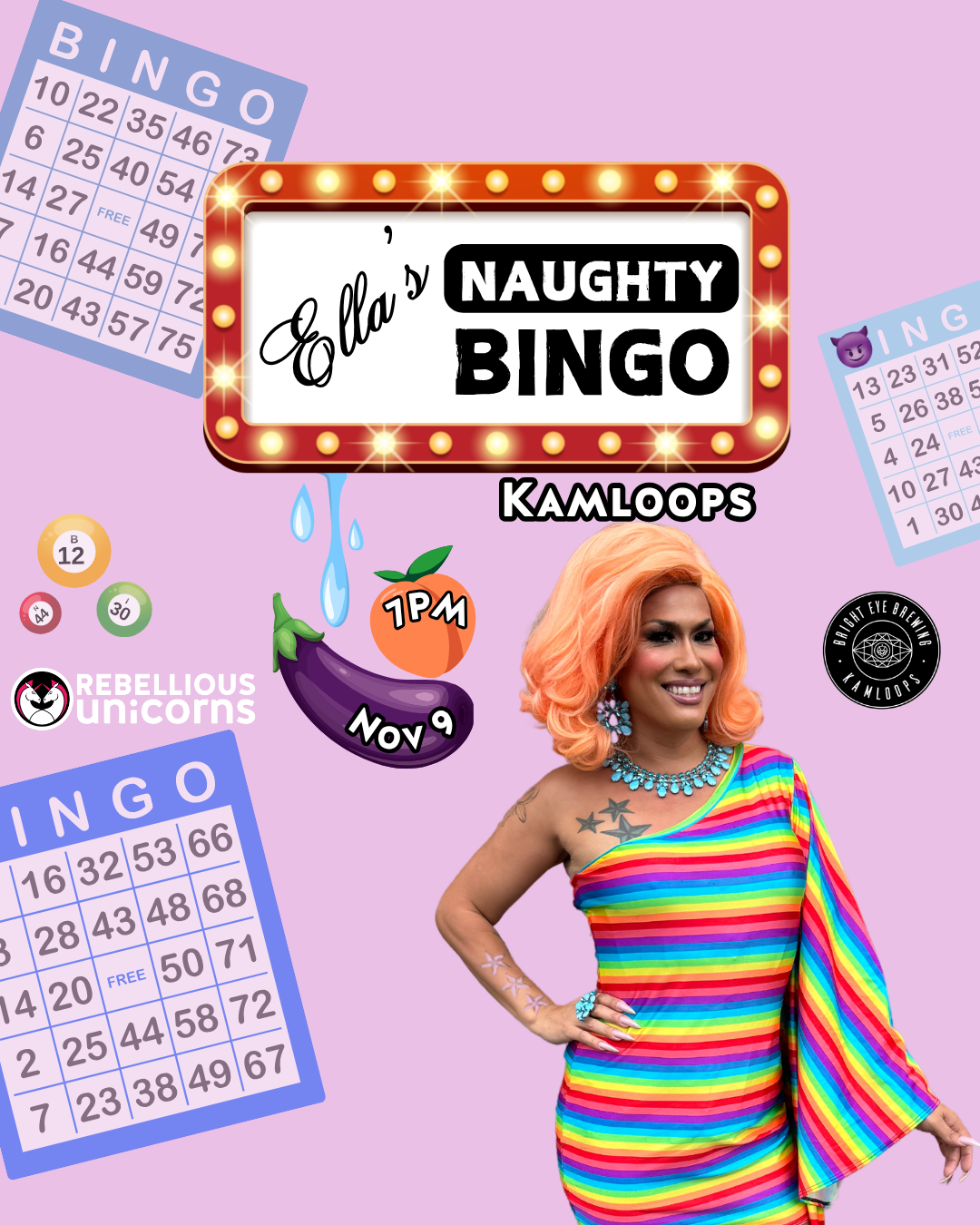 Ella's Naughty Bingo | Kamloops (Nov 9) - Rebellious Unicorns