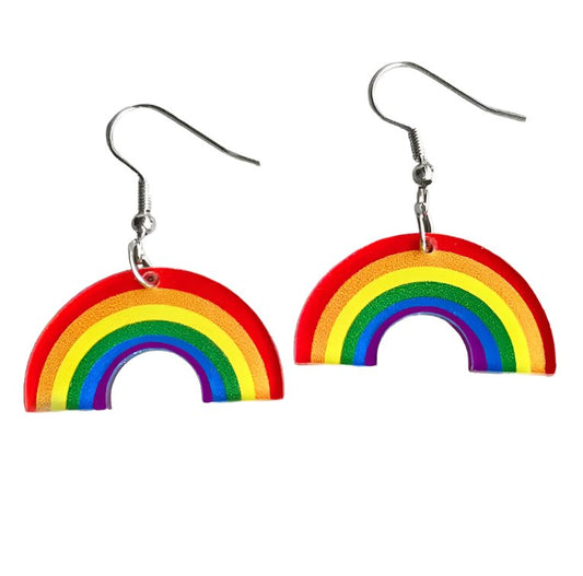 Proud Rainbow Shaped Acrylic Earrings - Diverse Pride Collection - Rebellious Unicorns