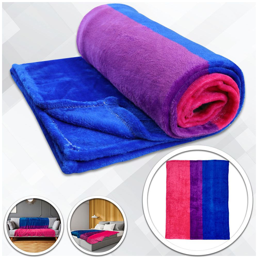 Bisexual Flag Plush Blanket - Rebellious Unicorns