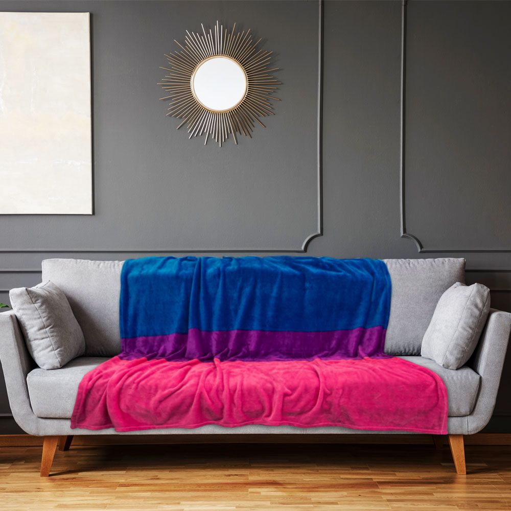 Bisexual Flag Plush Blanket - Rebellious Unicorns