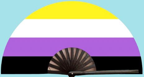 Non-Binary Flag Clack Fan - Rebellious Unicorns