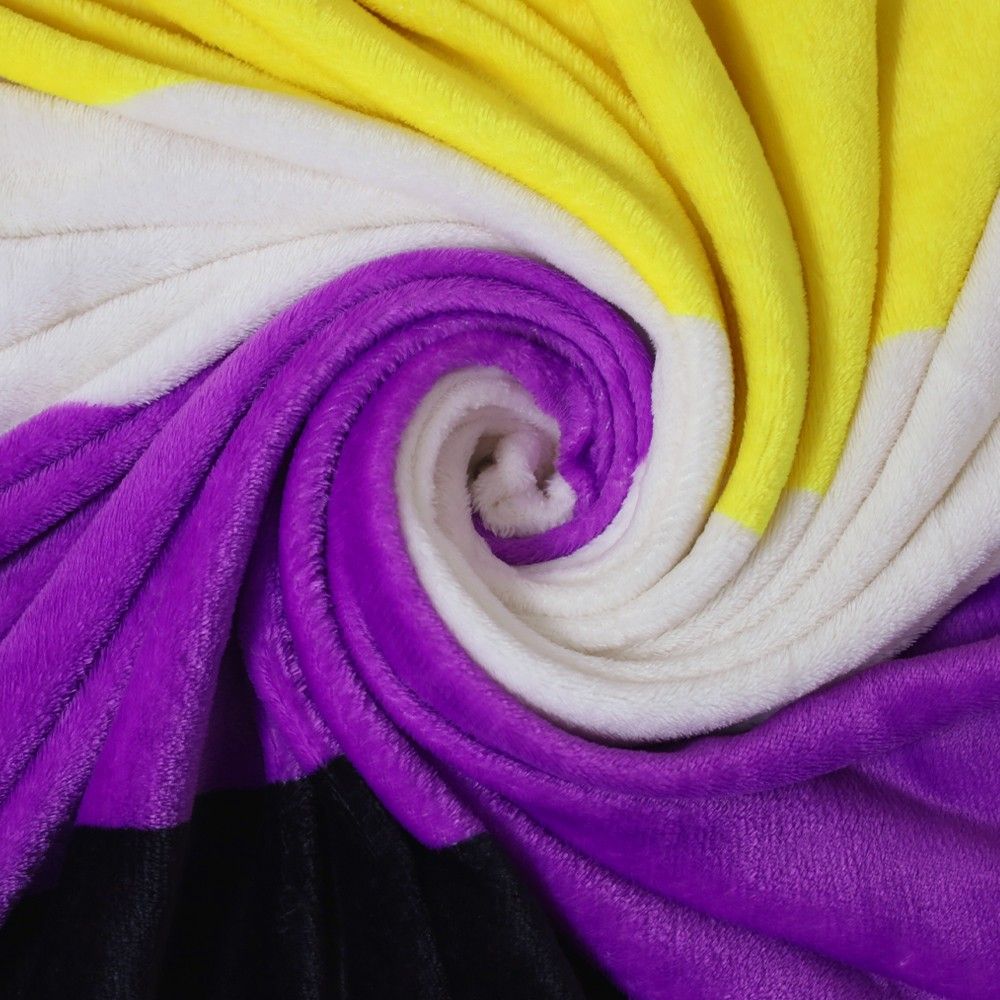 Non-Binary Flag Plush Blanket - Rebellious Unicorns