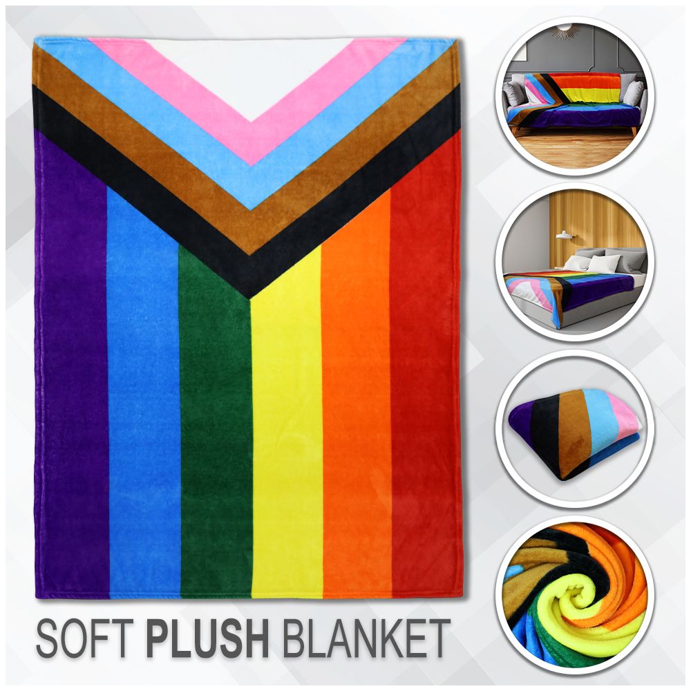 Progressive Rainbow Plush Blanket - Rebellious Unicorns