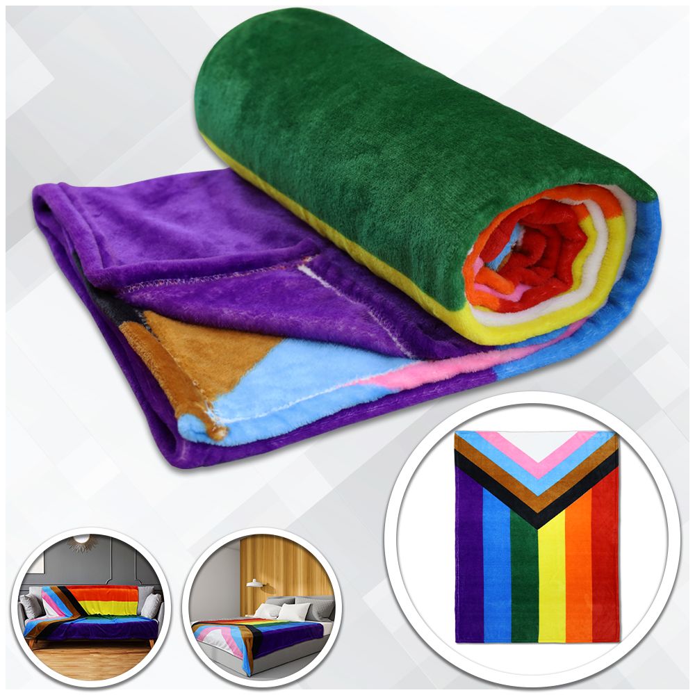 Progressive Rainbow Plush Blanket - Rebellious Unicorns