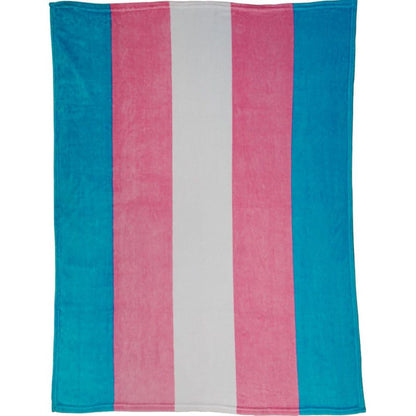 Trans Flag Plush Blanket - Rebellious Unicorns