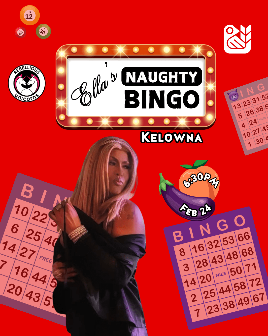 Ella's Naughty Bingo | Kelowna (Feb 24) - Rebellious Unicorns