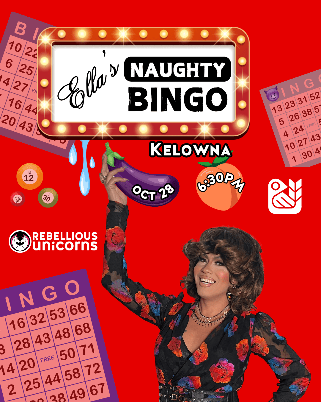 Ella's Naughty Bingo | Kelowna (Oct 28) - Rebellious Unicorns