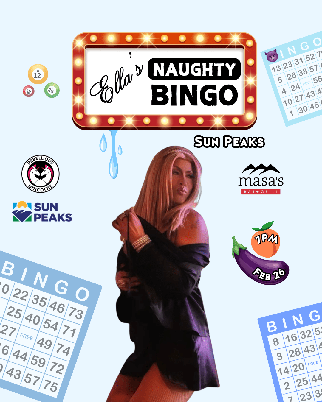 Ella's Naughty Bingo | Sun Peaks (Feb 26) - Rebellious Unicorns