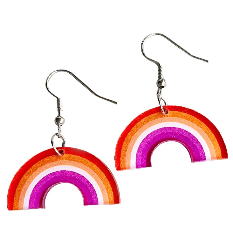 Proud Rainbow Shaped Acrylic Earrings - Diverse Pride Collection - Rebellious Unicorns