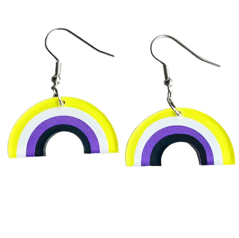 Proud Rainbow Shaped Acrylic Earrings - Diverse Pride Collection - Rebellious Unicorns