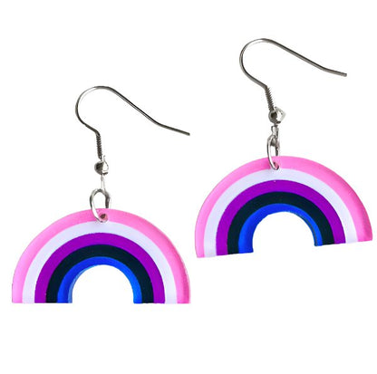 Proud Rainbow Shaped Acrylic Earrings - Diverse Pride Collection - Rebellious Unicorns