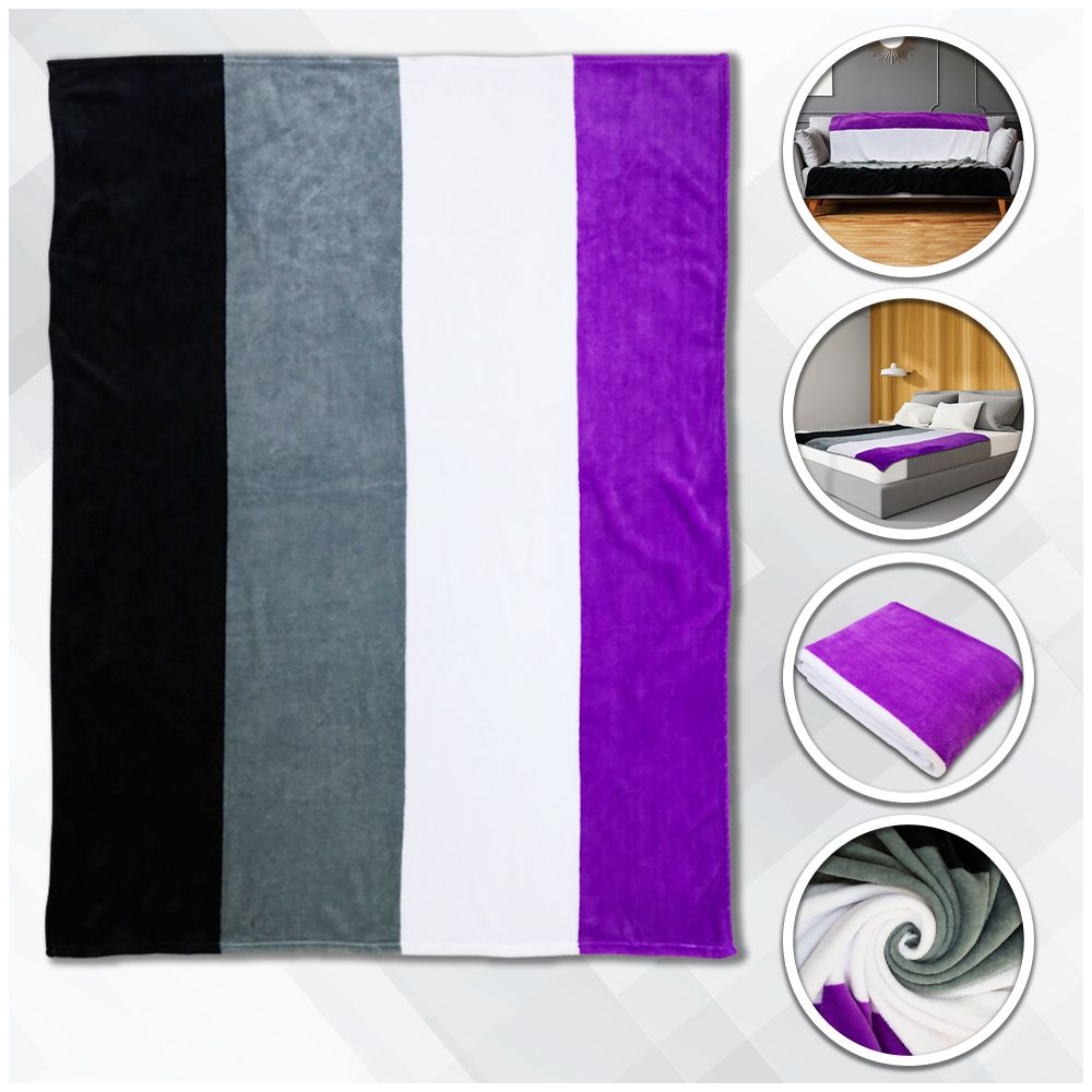 Asexual Flag Plush Blanket - Rebellious Unicorns