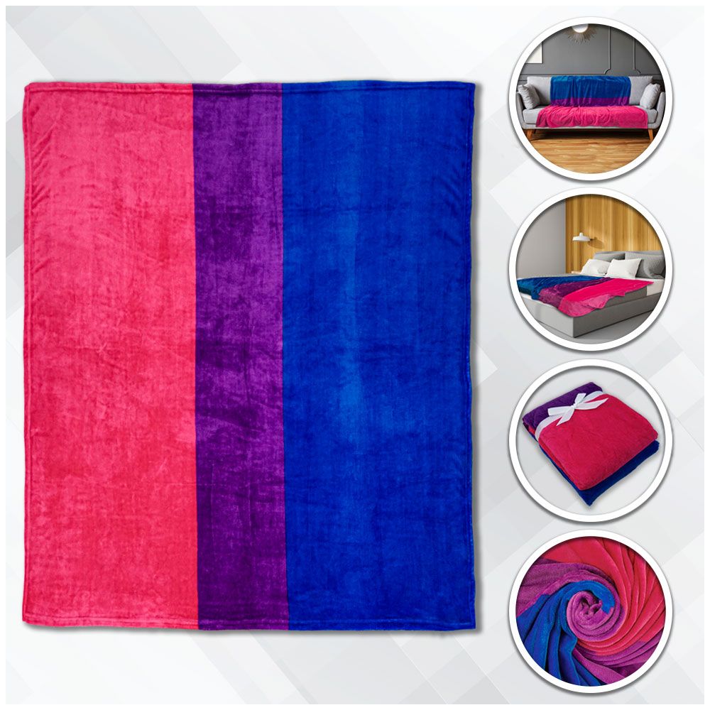 Bisexual Flag Plush Blanket - Rebellious Unicorns