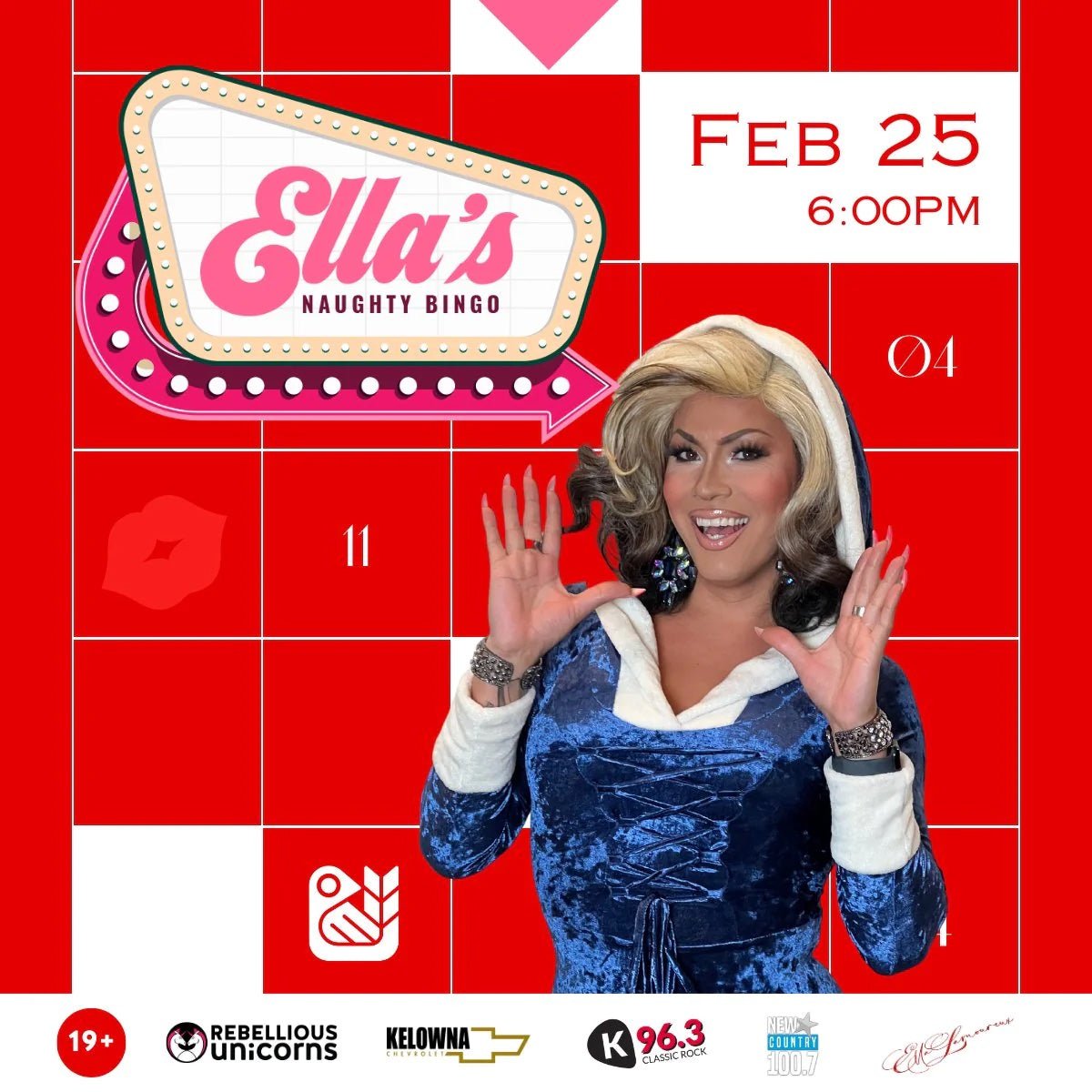Ella's Naughty Drag Bingo: Kelowna (Feb 25) - Rebellious Unicorns