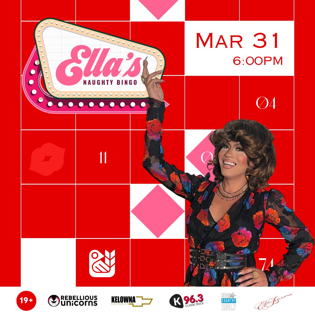 Ella's Naughty Drag Bingo: Kelowna (Mar 31) - Rebellious Unicorns