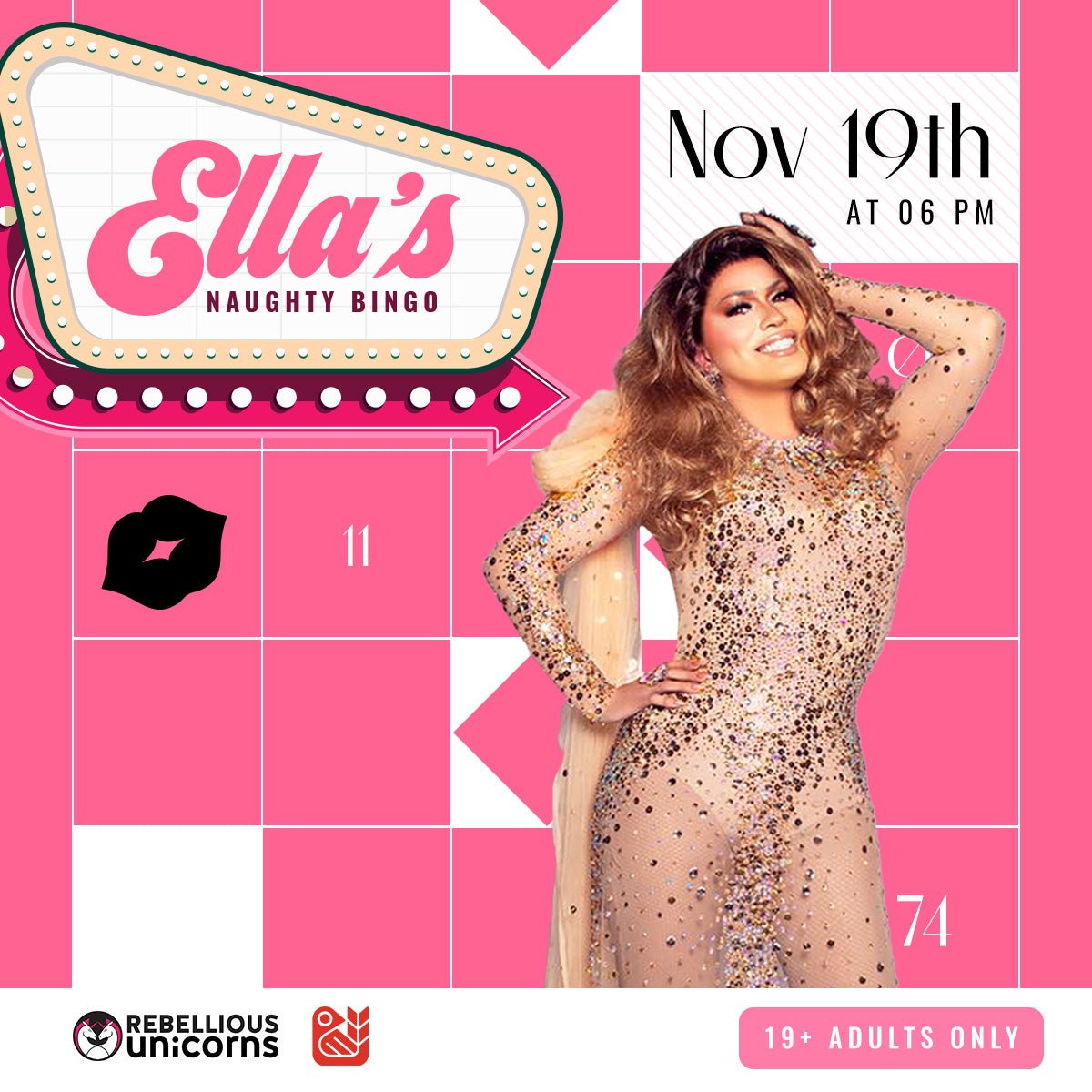 Ella's Naughty Drag Bingo: Kelowna (Nov 19) - Rebellious Unicorns