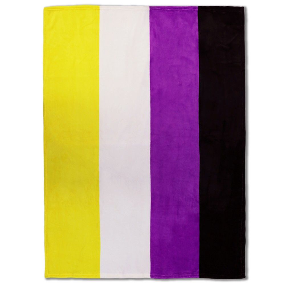Non-Binary Flag Plush Blanket - Rebellious Unicorns