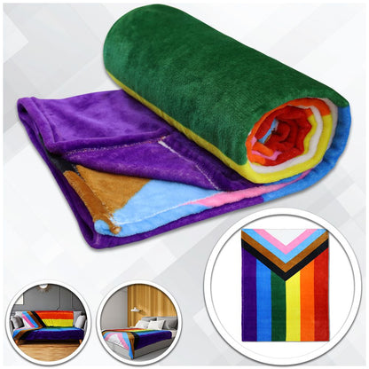 Progressive Rainbow Plush Blanket - Rebellious Unicorns