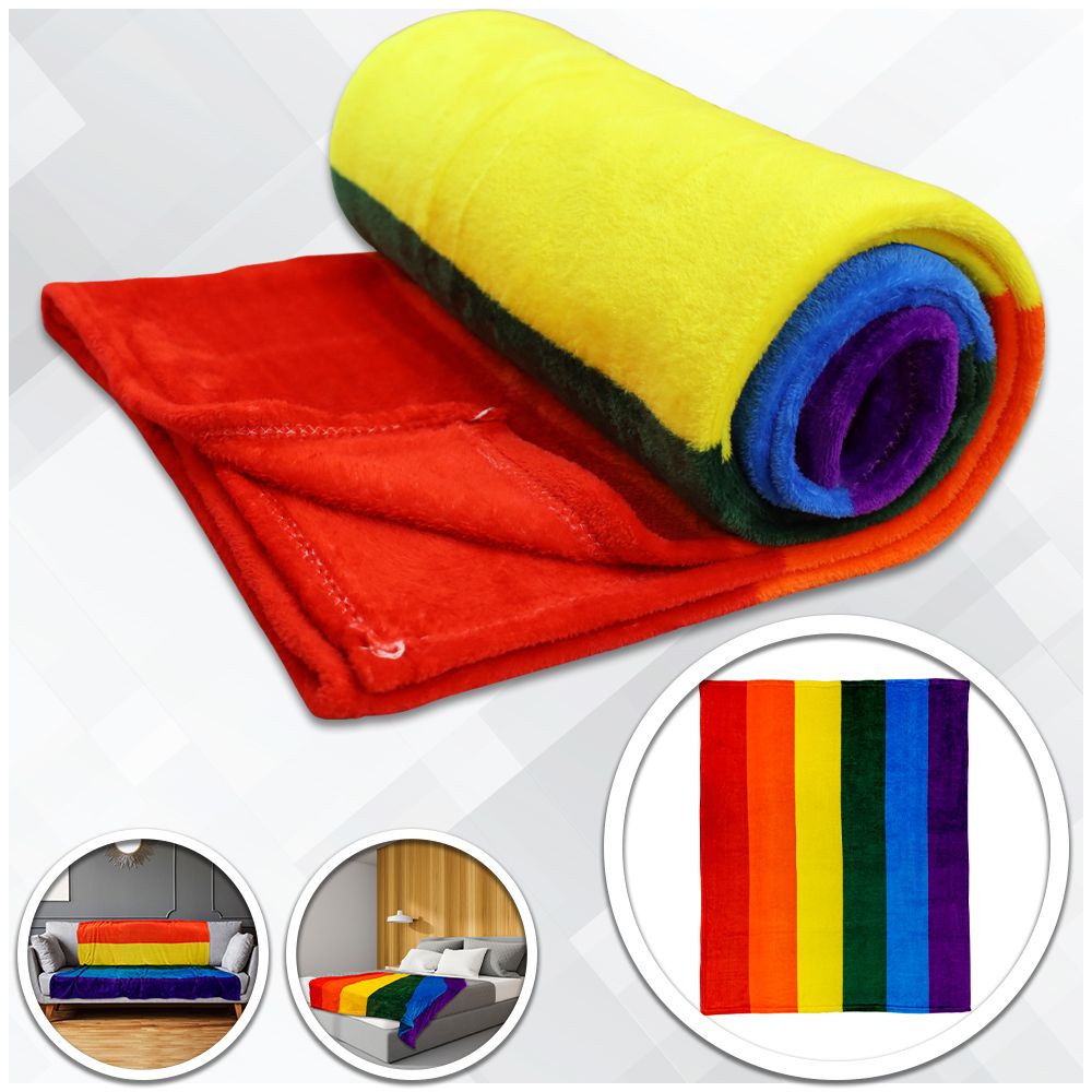 Rainbow Flag Plush Blanket - Rebellious Unicorns