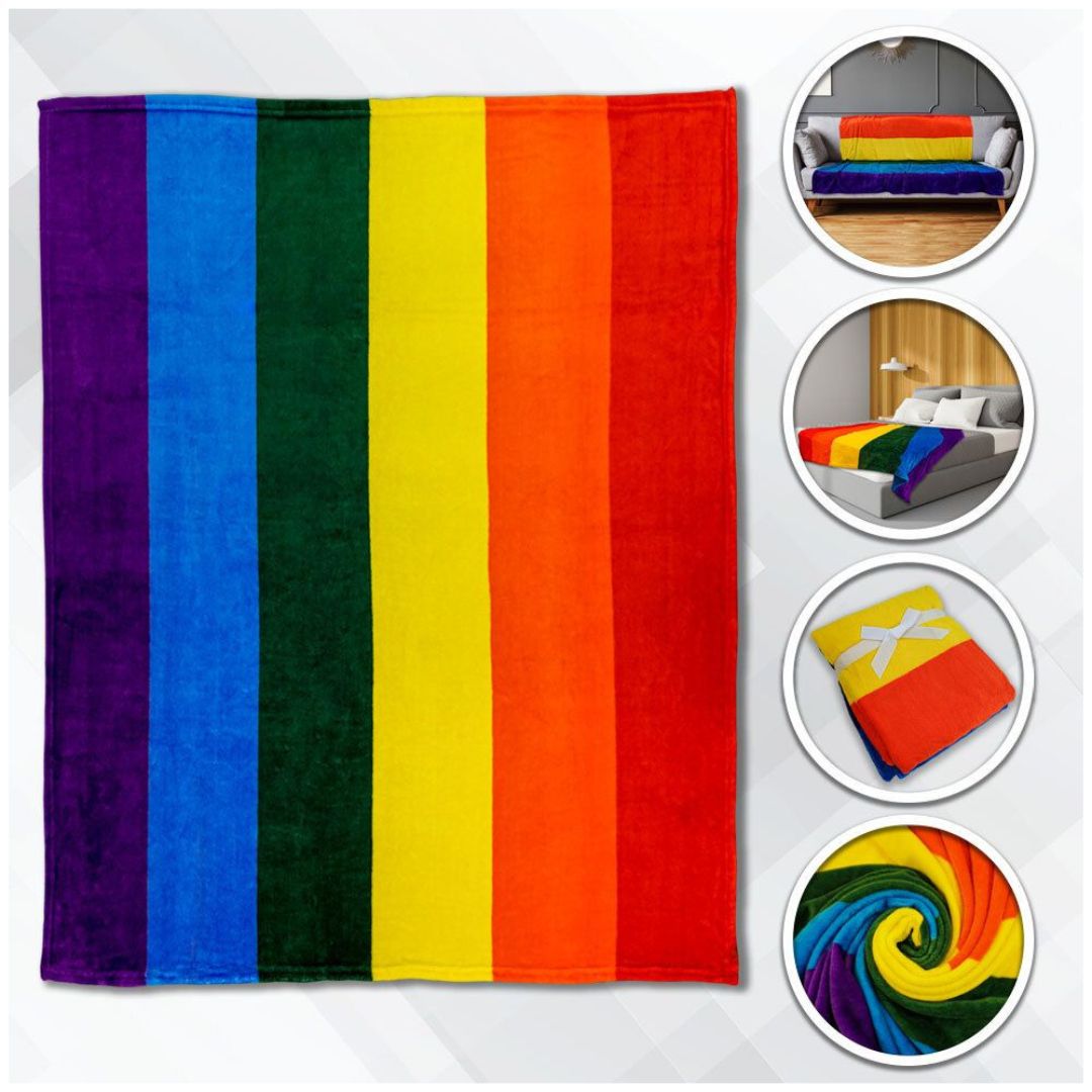 Rainbow Flag Plush Blanket - Rebellious Unicorns