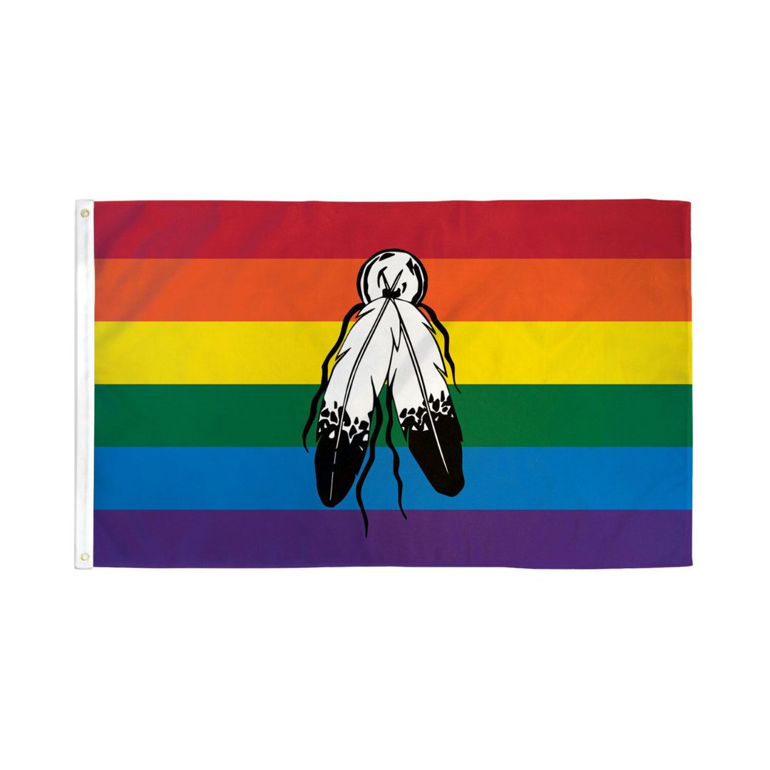 Two Spirit Rainbow Flag - Rebellious Unicorns